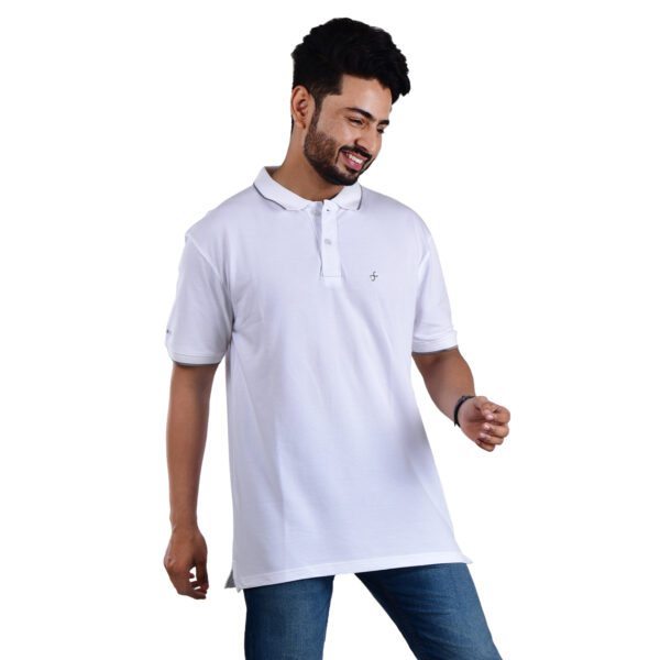 Saaz Fashion | Classic Polo & Trendy T-Shirts for Men | White