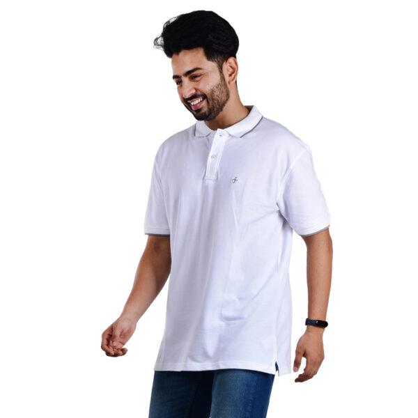 Saaz Fashion | Classic Polo & Trendy T-Shirts for Men | White