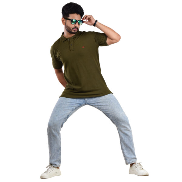 Saaz Fashion | Classic Polo & Trendy T-Shirts for Men | Mehndi colour