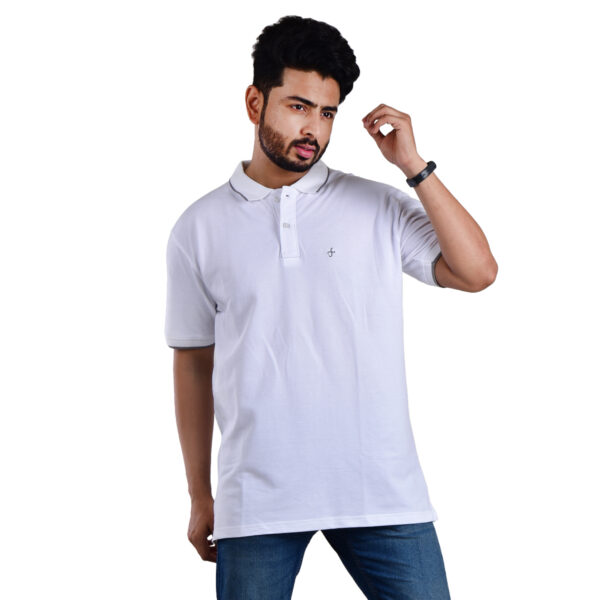 Saaz Fashion | Classic Polo & Trendy T-Shirts for Men | White