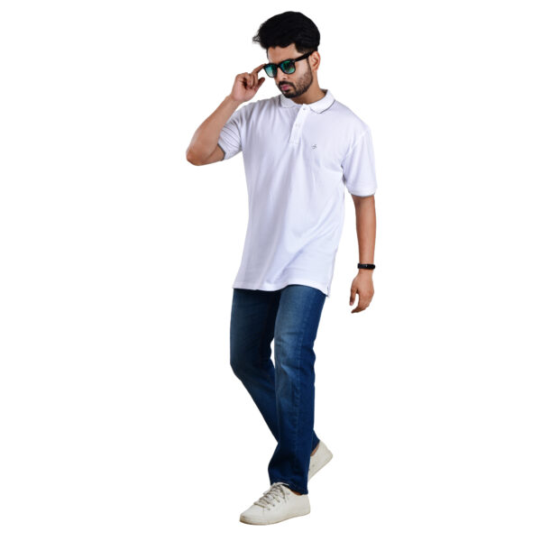 Saaz Fashion | Classic Polo & Trendy T-Shirts for Men | White