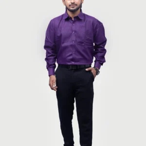 plain-classic-polyester-mens-woven-shirt-violet-timeless-comfort-effortless-style