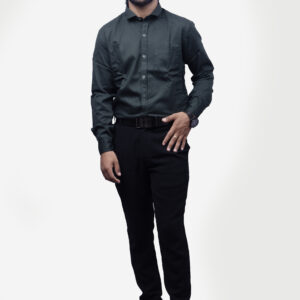 plain classic 100% cotton men’s woven shirt – olive green timeless comfort, effortless style