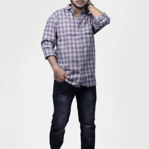 check classic 100% cotton men’s woven shirt – timeless comfort, effortless style