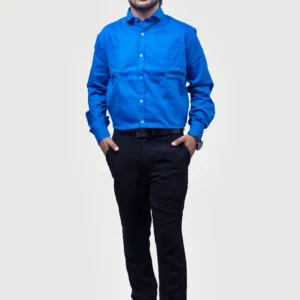 plain-classic-100-cotton-mens-woven-shirt-blue-timeless-comfort-effortless-style