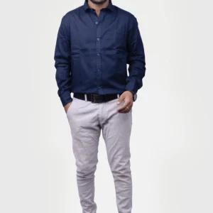 plain-classic-100-cotton-mens-woven-shirt-dark-blue-timeless-comfort-effortless-style