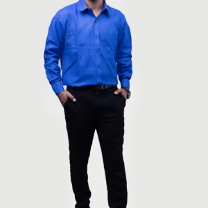 plain-classic-polyester-mens-woven-shirt-blue-timeless-comfort-effortless-style