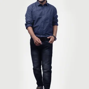 print-floral-classic-100-cotton-mens-woven-shirt-navy-blue-timeless-comfort-effortless-style